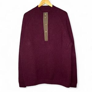 Vintage 90s CC Filson Burgundy Wool Henley Sweater Size XL